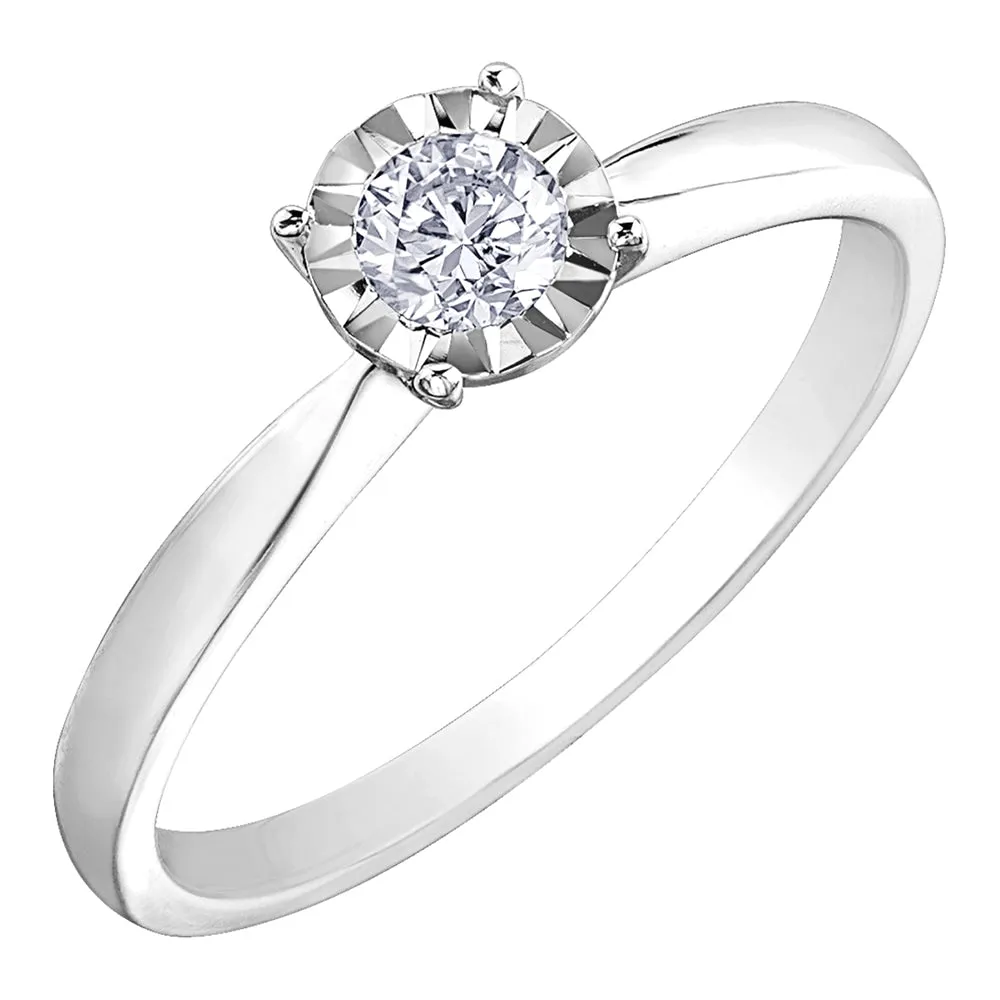 Classic Illusion-Set Round Diamond Solitaire Ring