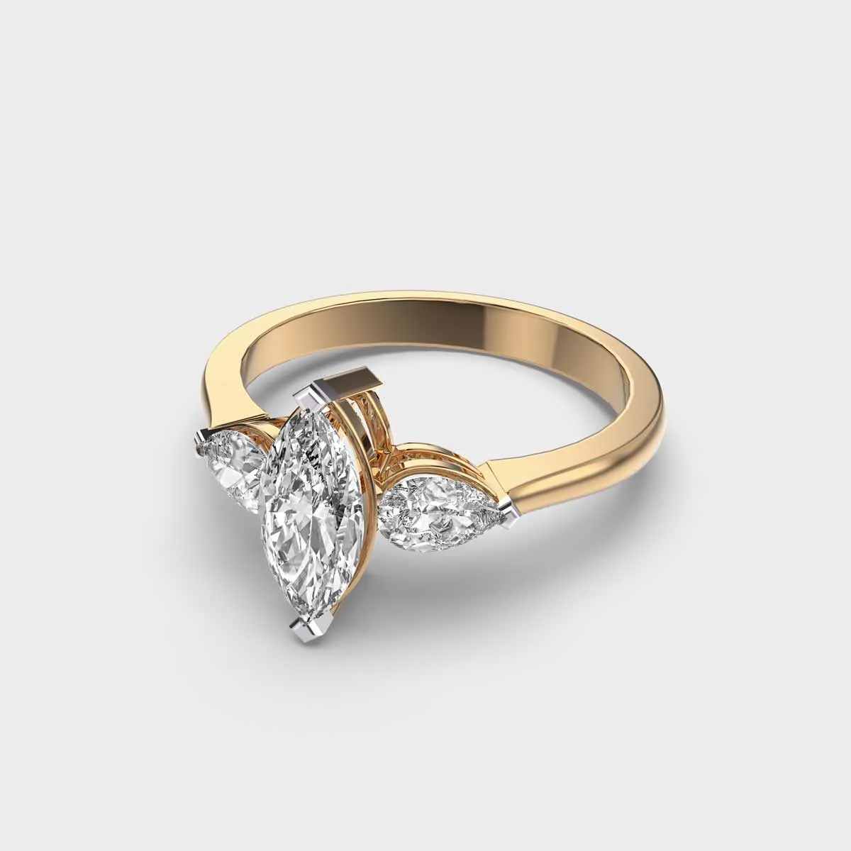 Classic Marquise Diamond Gold Ring