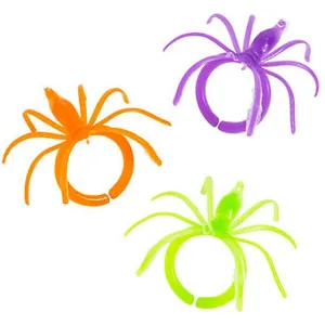 Colorful Halloween Spider Rings  | 144 ct