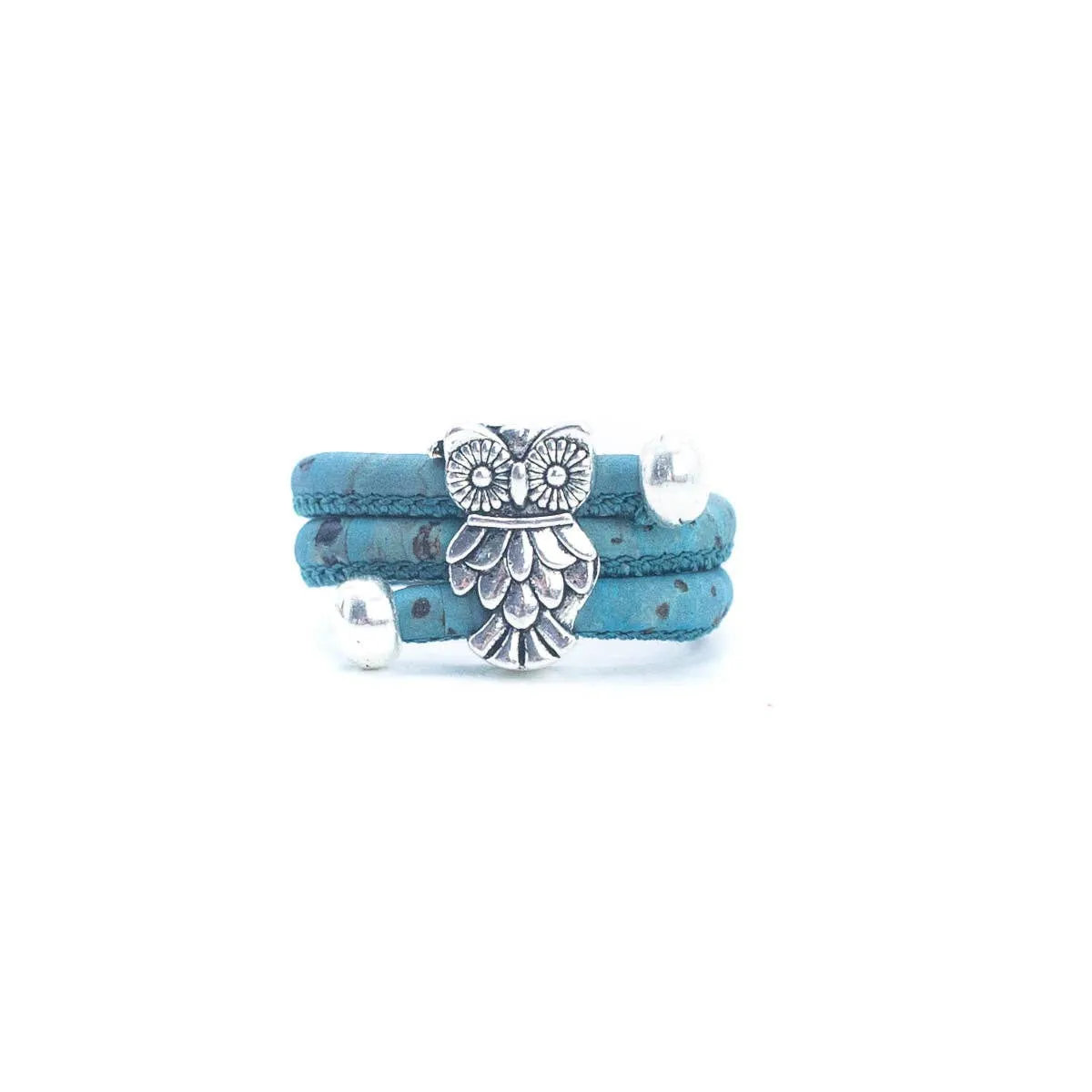 Colorful owl ring handmade  Cork Rings  R-023-MIX-10