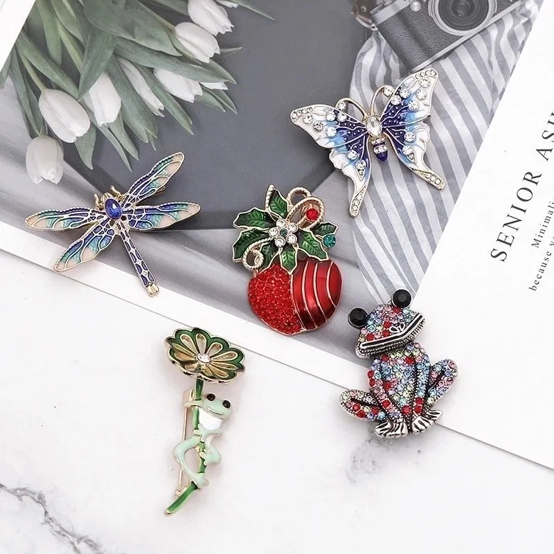 Cute Pin Animal Alloy Plating Inlay Artificial Diamond Unisex Brooches