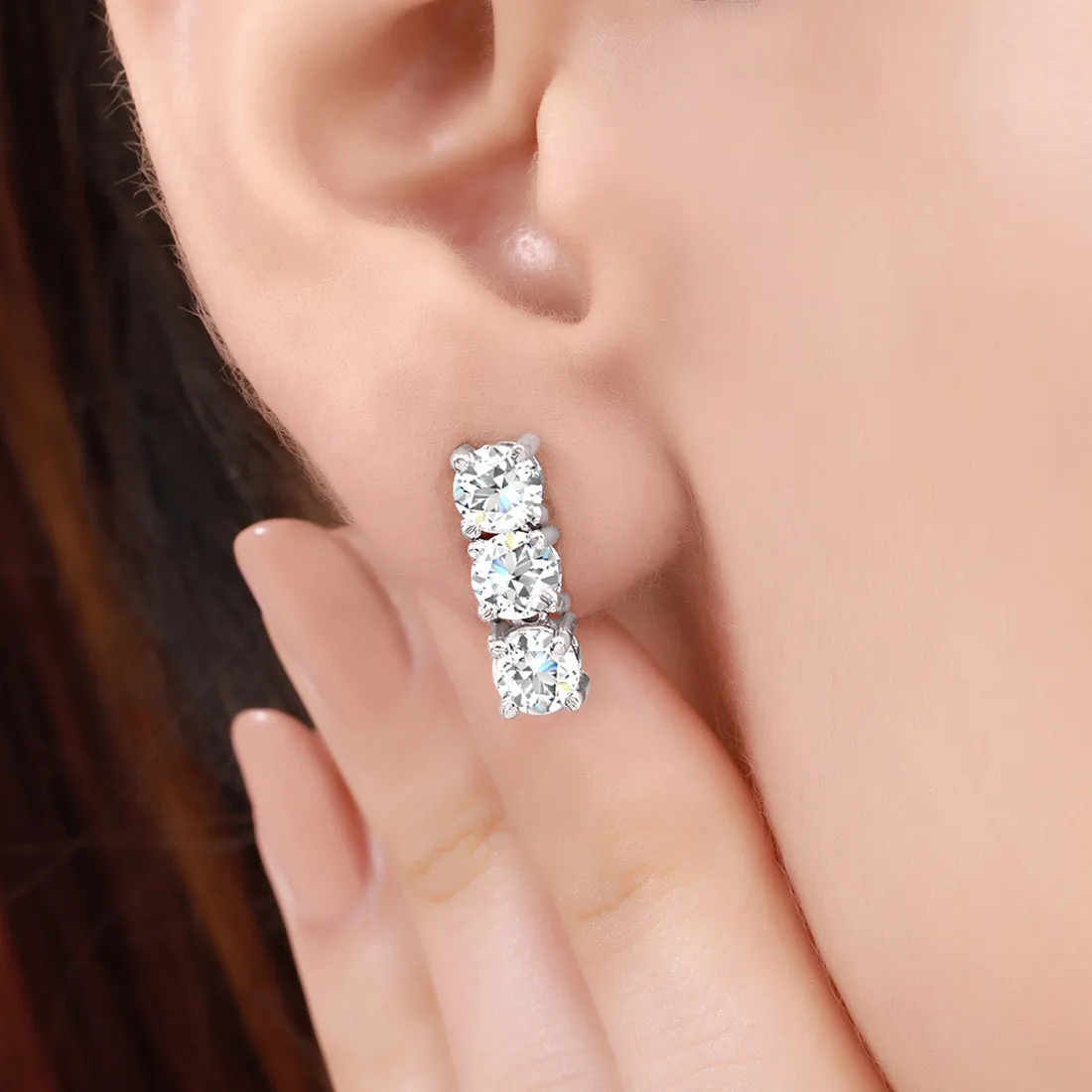 Dazzling Drops Rhodium Plated 925 Sterling Silver Earrings