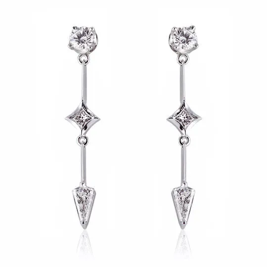 Diamond & White Gold Drop Earrings