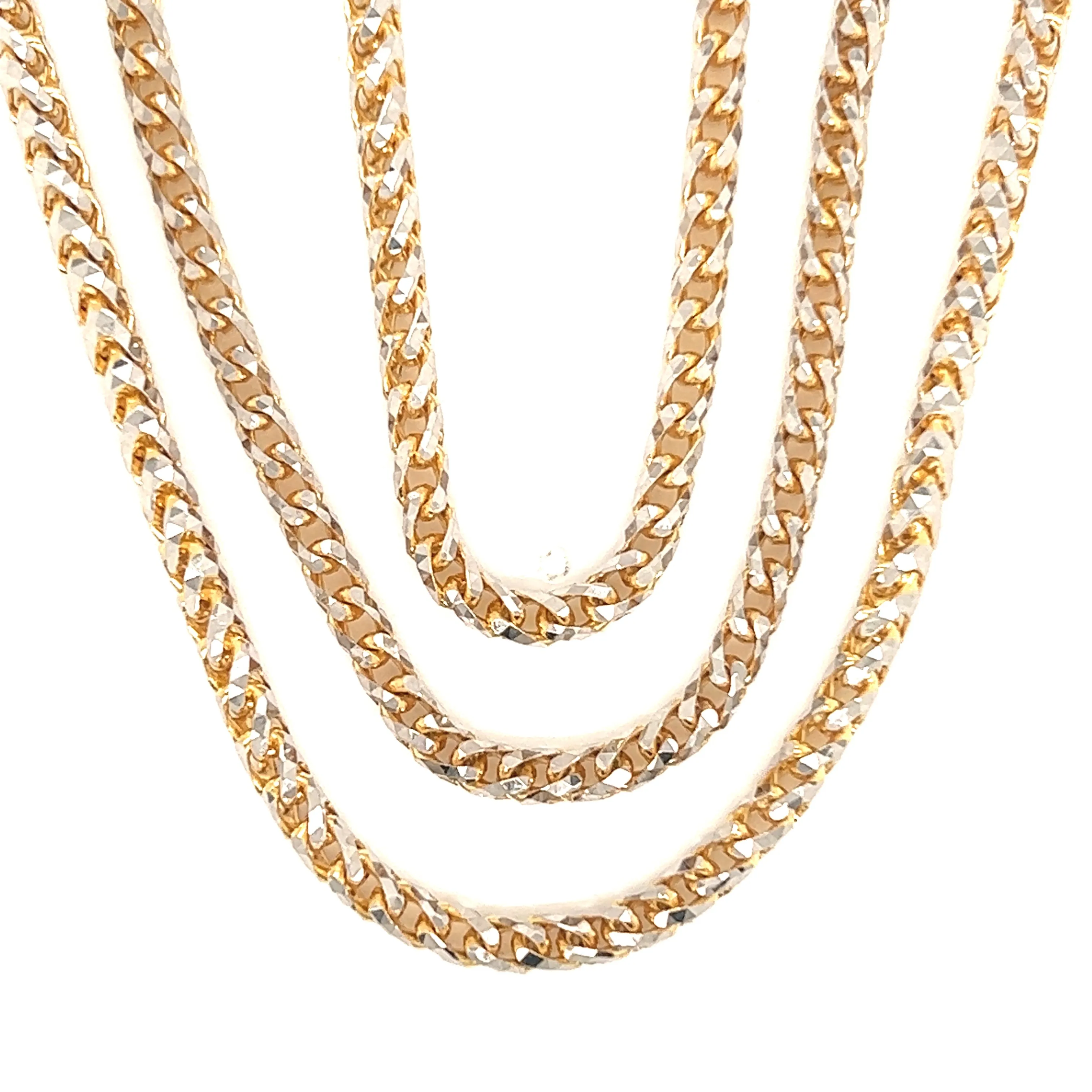 Diamond Cut Yellow Gold Franco Chain