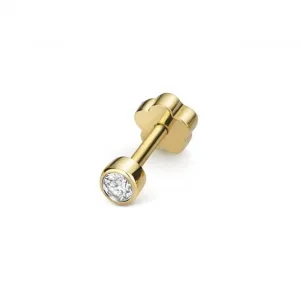 Diamond Jewellery 9ct Gold Diamond Cartilage Rubover Single Stud ED907