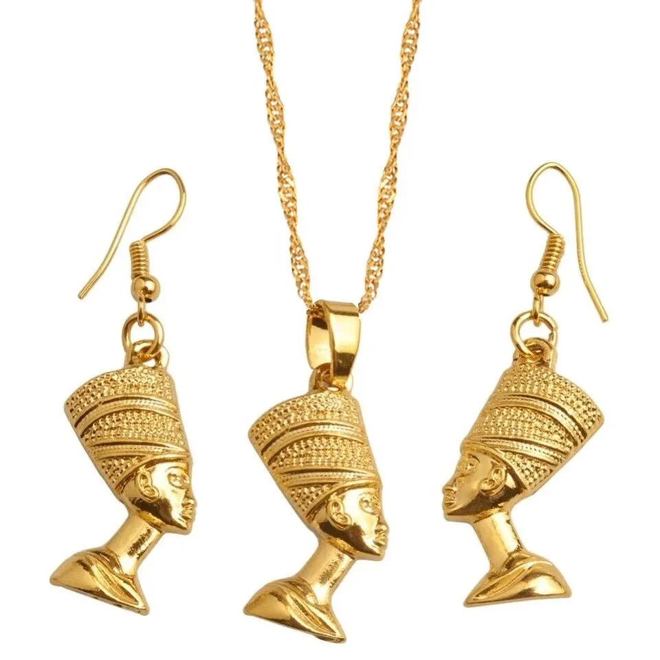 Egyptian Queen Nefertiti Gold Jewelry Set