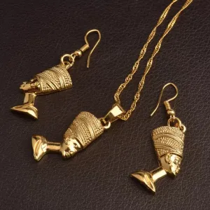 Egyptian Queen Nefertiti Gold Jewelry Set