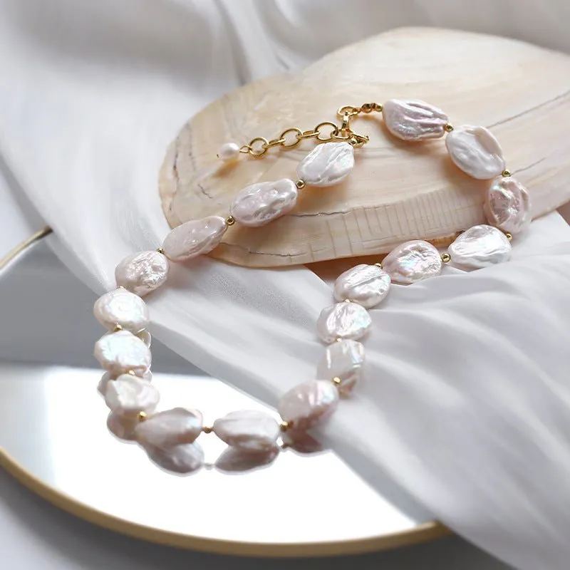 Elegant Rebellion Baroque Pearl Statement Necklace