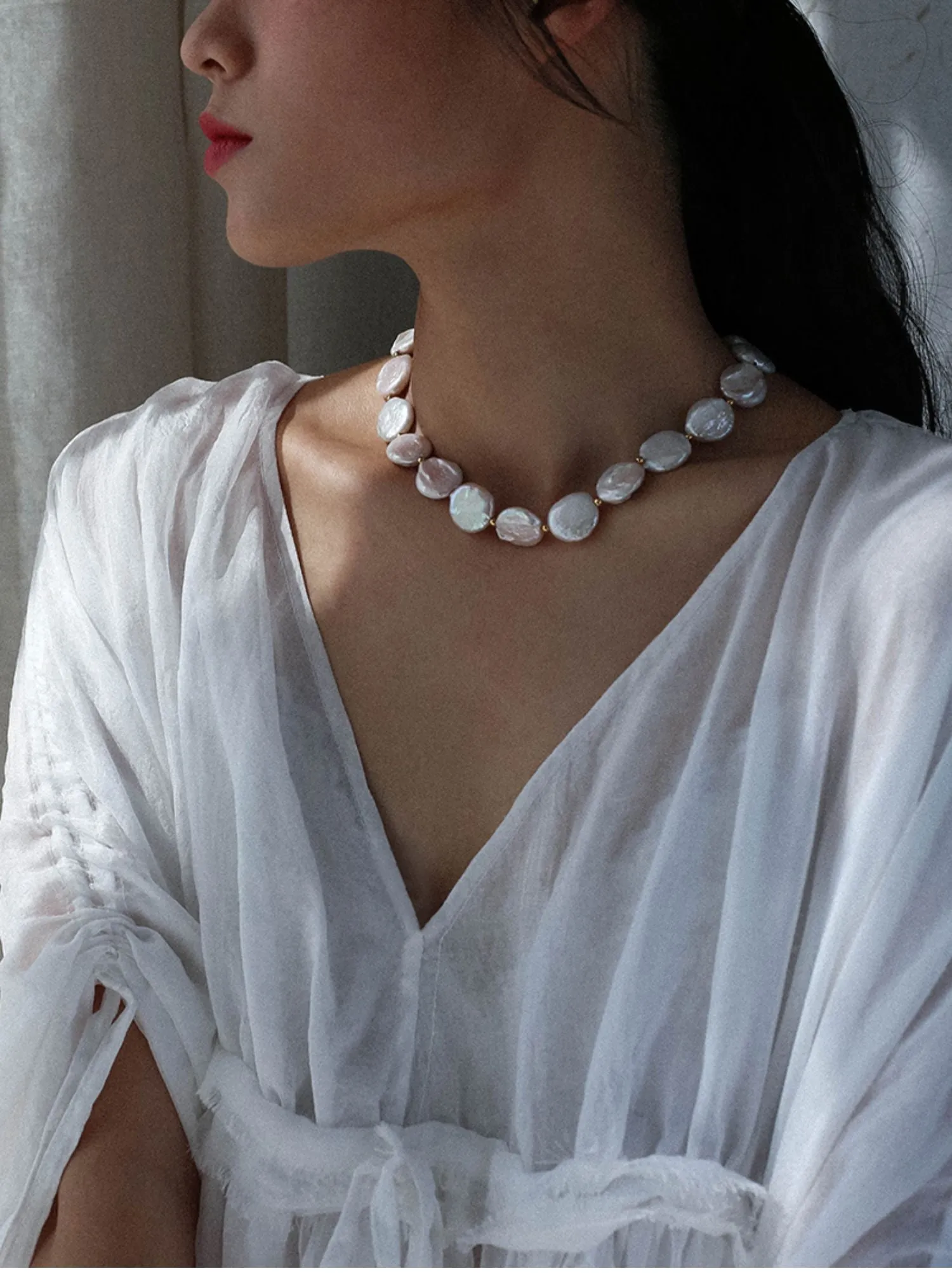 Elegant Rebellion Baroque Pearl Statement Necklace