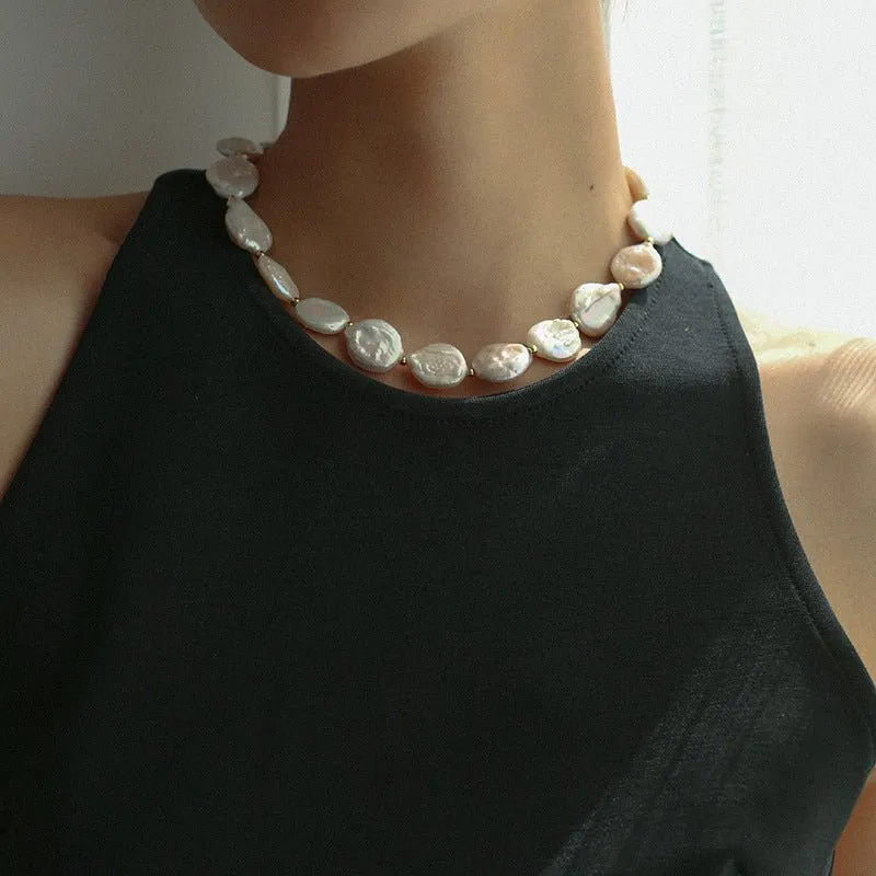 Elegant Rebellion Baroque Pearl Statement Necklace