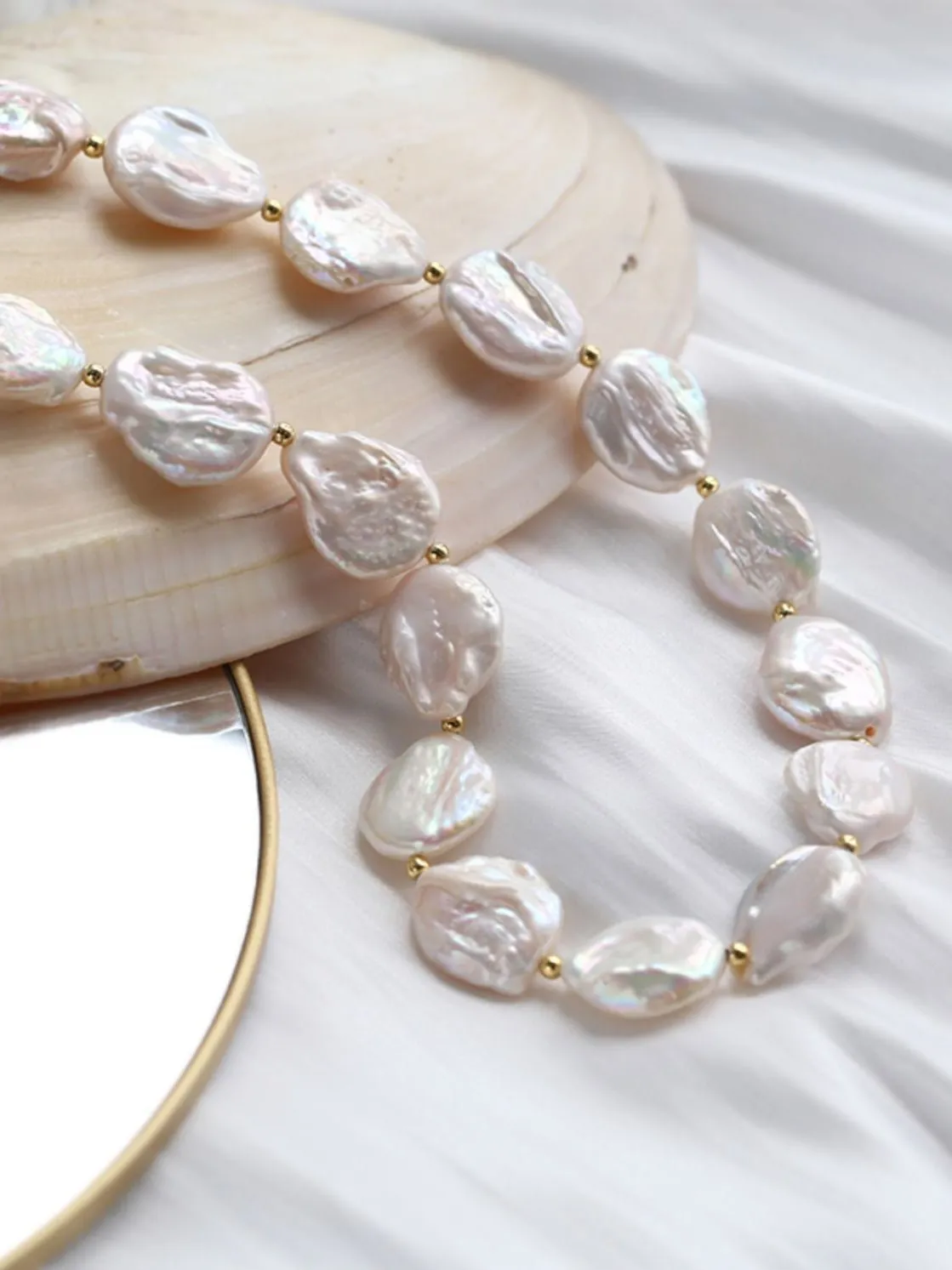 Elegant Rebellion Baroque Pearl Statement Necklace