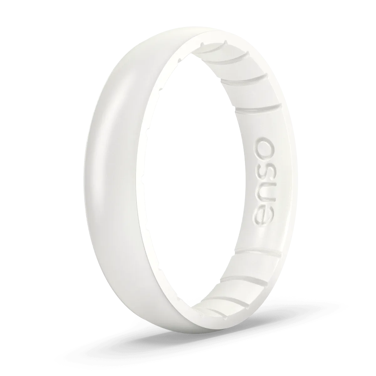 Elements Classic Thin Silicone Ring - Pearl