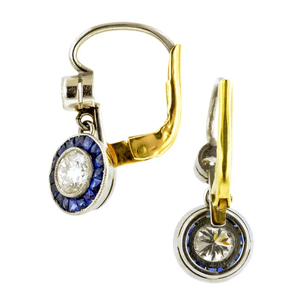 Estate Diamond & Sapphire Earrings