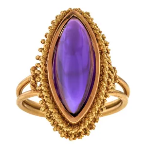 Estate Marquise Cabochon Amethyst Ring