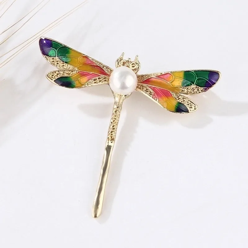 Fashion Pin Flamingo Butterfly Shell Alloy Inlay Artificial Diamond Women'S Brooches