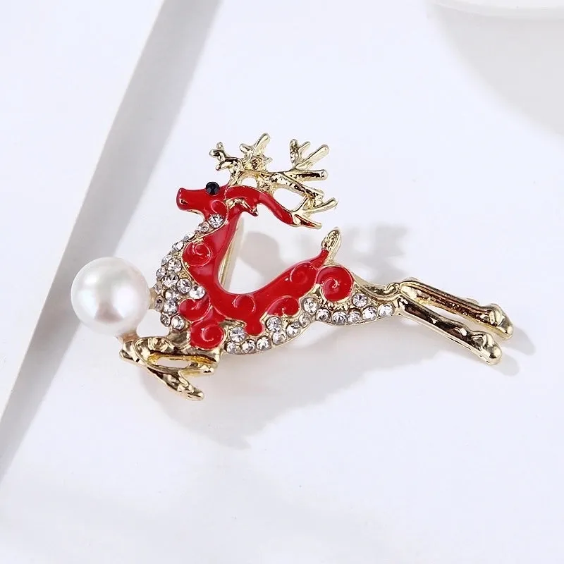 Fashion Pin Flamingo Butterfly Shell Alloy Inlay Artificial Diamond Women'S Brooches