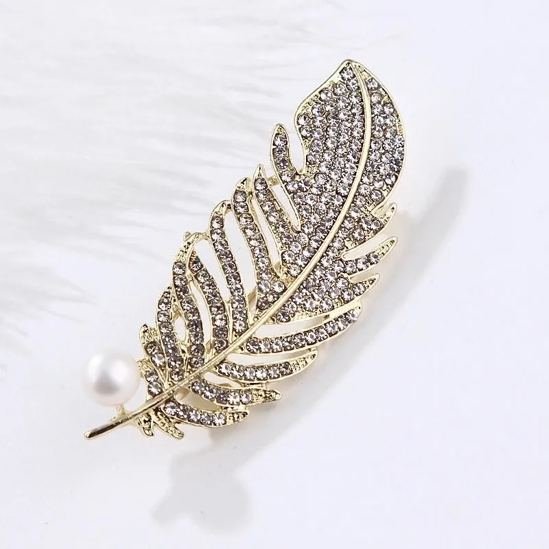 Fashion Pin Flamingo Butterfly Shell Alloy Inlay Artificial Diamond Women'S Brooches