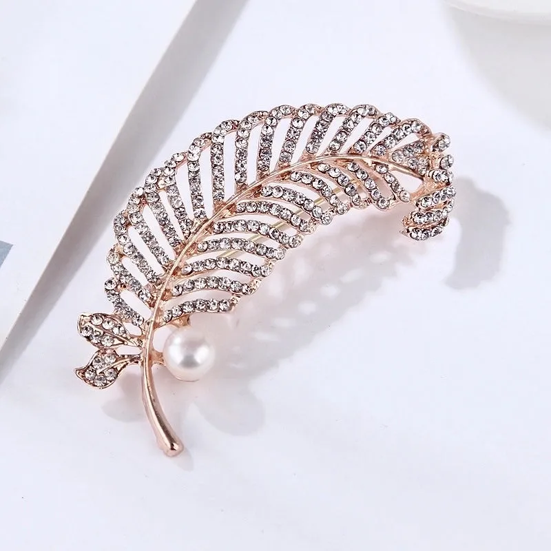 Fashion Pin Flamingo Butterfly Shell Alloy Inlay Artificial Diamond Women'S Brooches