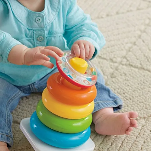 Fisher-Price Infant Gift Set with Baby’s First Blocks (10 Shapes) and Rock-a-Stack Ring Stacking Toy for Ages 6  Months (Amazon Exclusive)