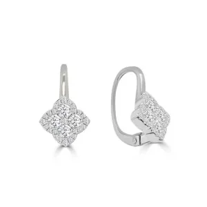 Frederic Sage 14K White Gold Fleur D'Amour Diamond Drop Earrings