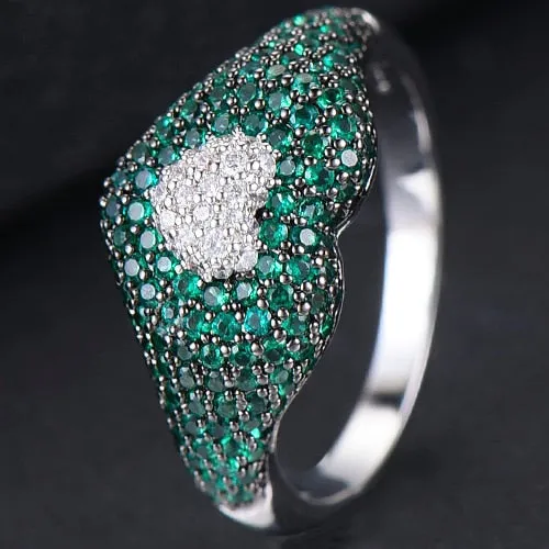 GODKI New Collection Trendy Heart AAA Cubic Zircon Stackable Chic Ring For Women Wedding DUBAI Bridal Statement Finger Ring 2019