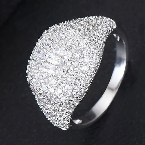 GODKI New Collection Trendy Heart AAA Cubic Zircon Stackable Chic Ring For Women Wedding DUBAI Bridal Statement Finger Ring 2019