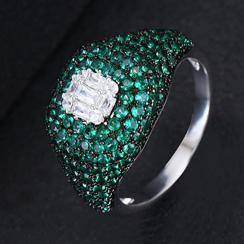 GODKI New Collection Trendy Heart AAA Cubic Zircon Stackable Chic Ring For Women Wedding DUBAI Bridal Statement Finger Ring 2019