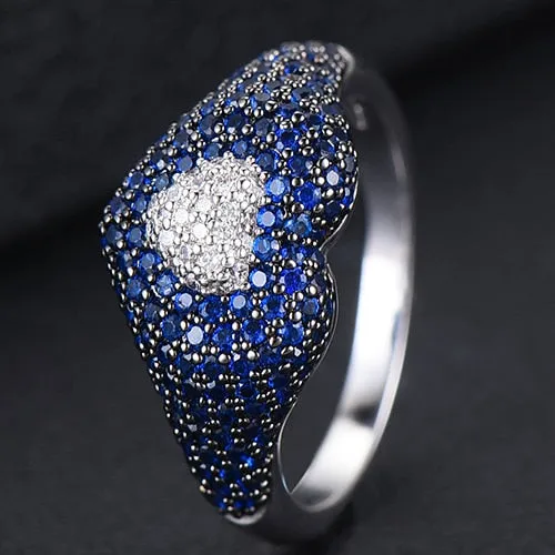 GODKI New Collection Trendy Heart AAA Cubic Zircon Stackable Chic Ring For Women Wedding DUBAI Bridal Statement Finger Ring 2019