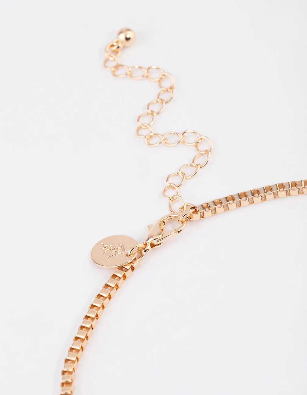 Gold Box Chain Necklace