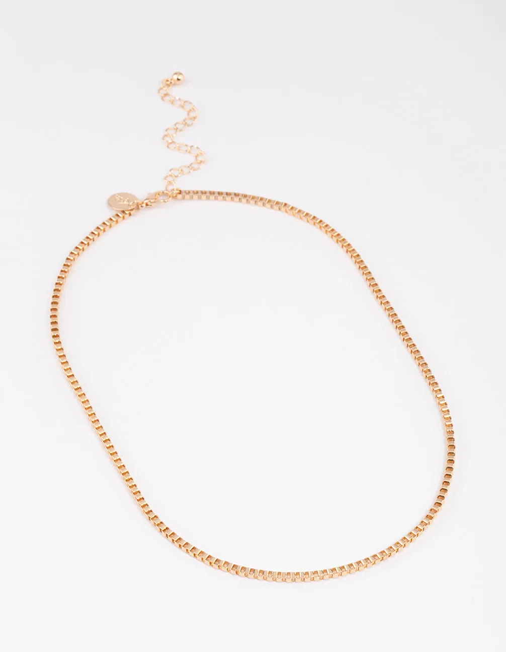 Gold Box Chain Necklace