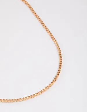 Gold Box Chain Necklace