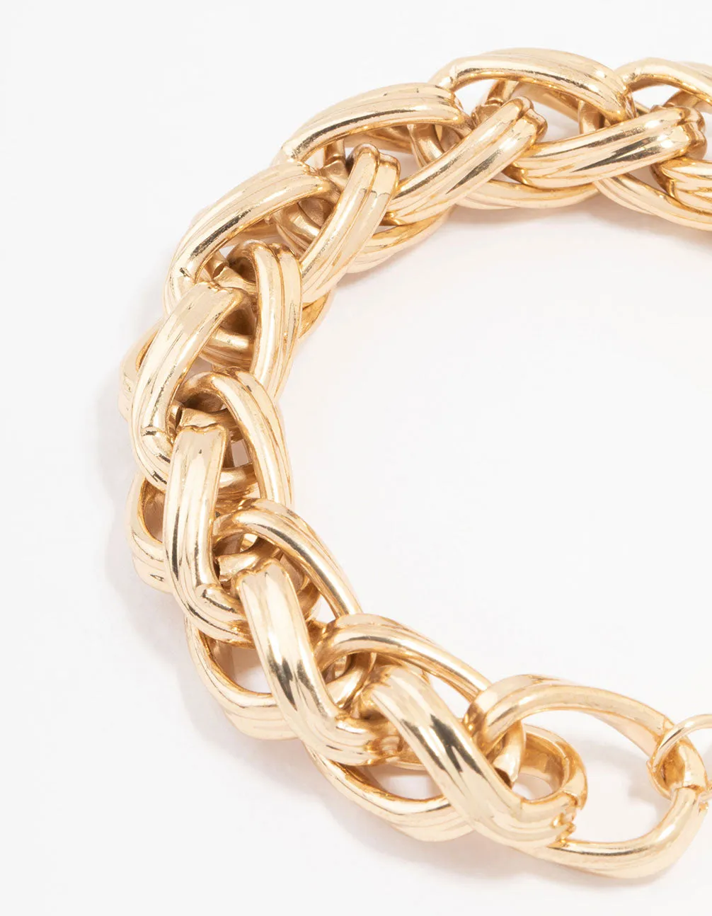 Gold Braided Chain Bracelet