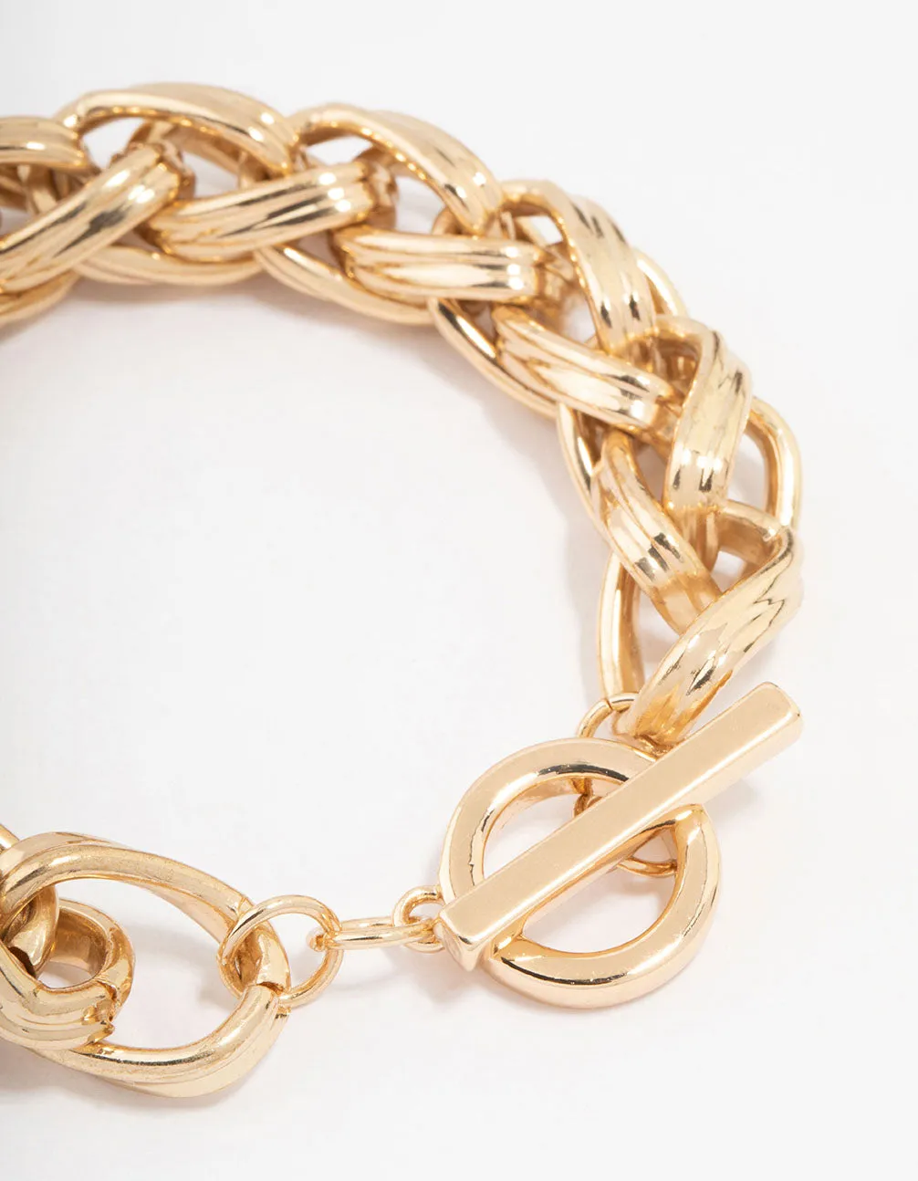 Gold Braided Chain Bracelet