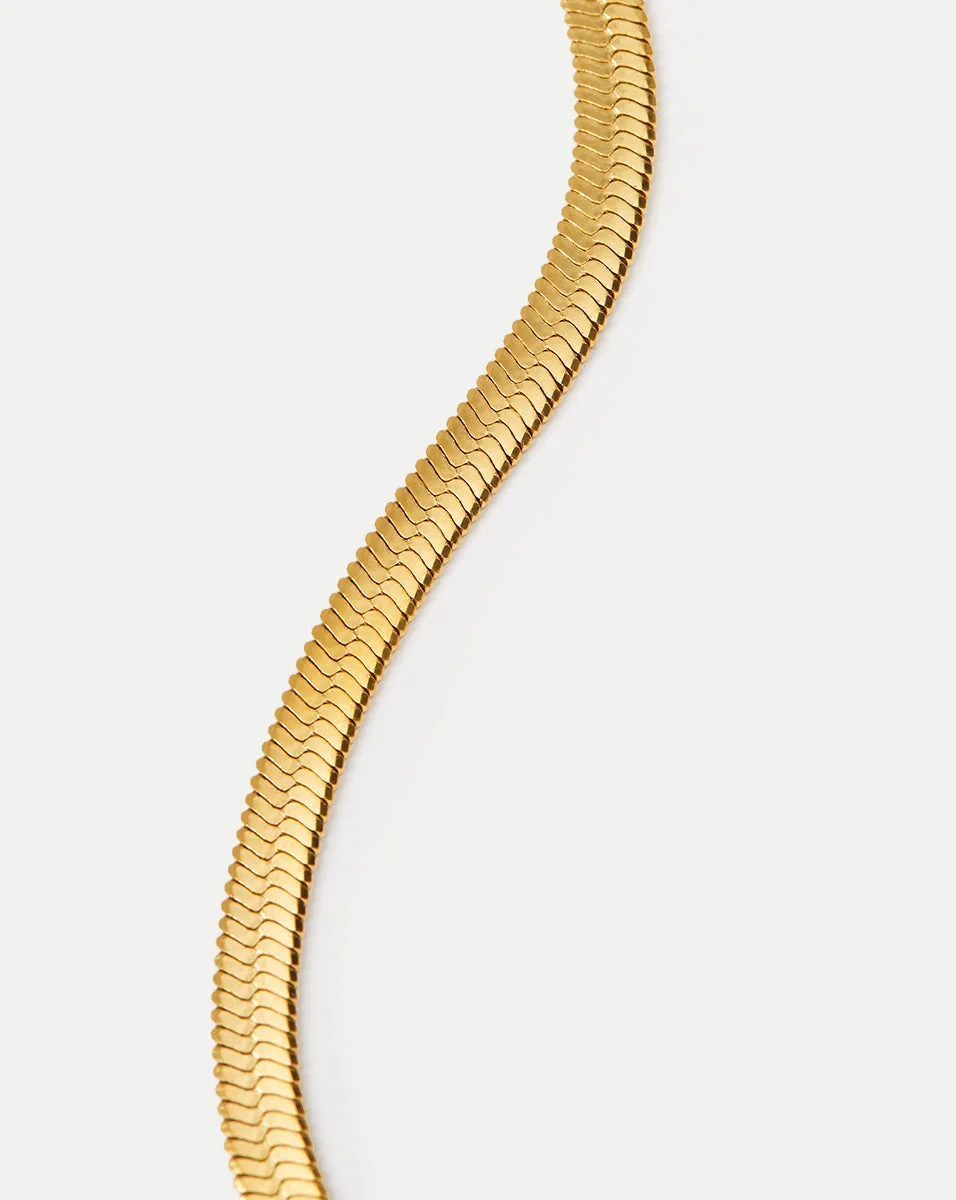 Gold Dainty Flat Snake Necklace