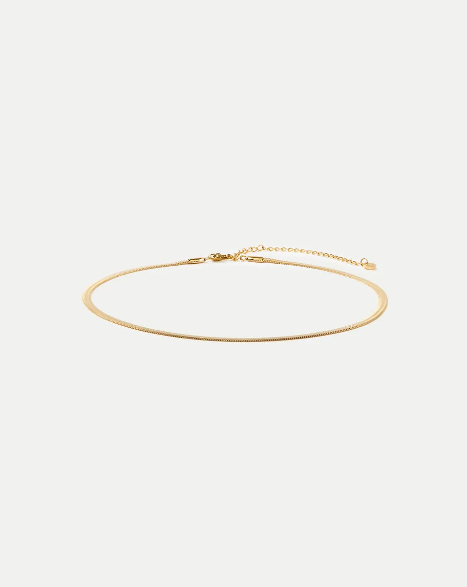 Gold Dainty Flat Snake Necklace