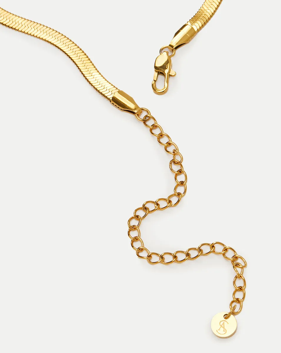 Gold Dainty Flat Snake Necklace