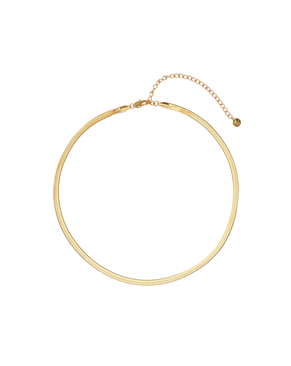 Gold Dainty Flat Snake Necklace