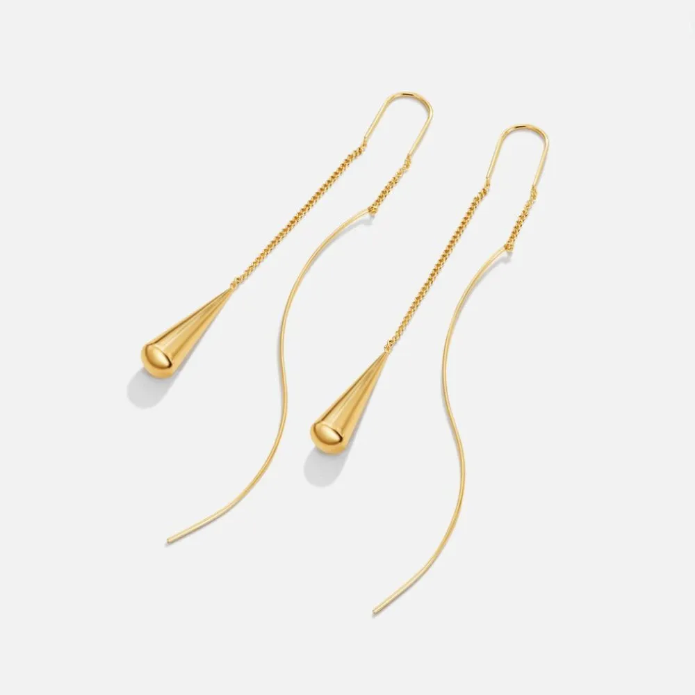 Golden Teardrop Tassel Earrings