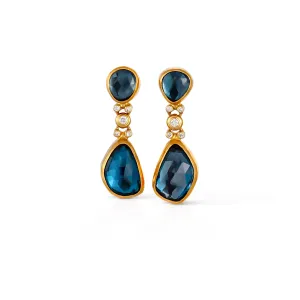 Gurhan One of a Kind 24K Yellow Gold Dangle Earrings with London Blue Topaz and Diamonds