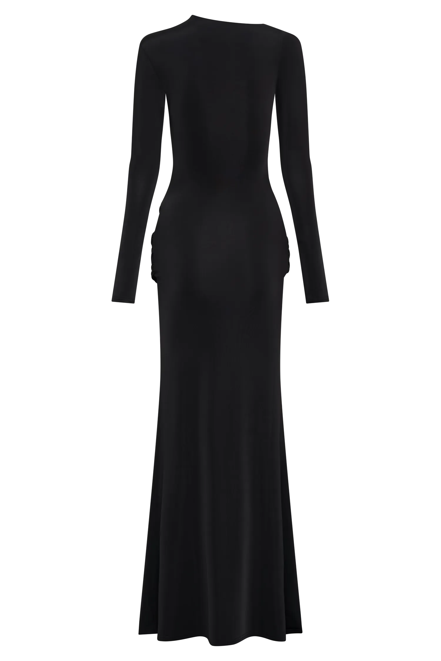 Halcyon Long Sleeve Slinky Maxi Dress - Black