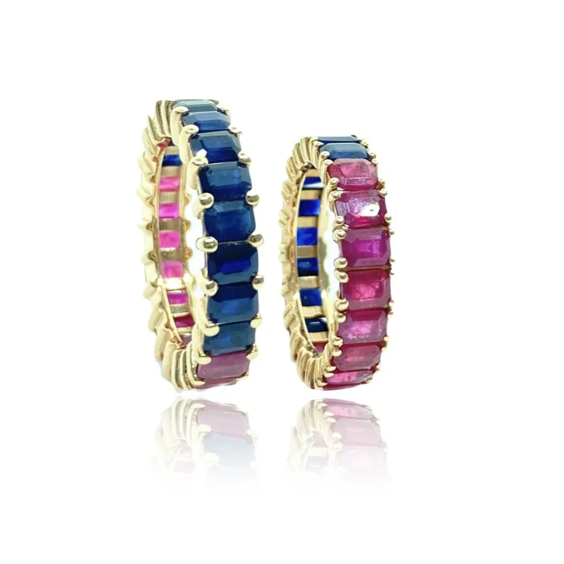 Half/Half Gemstone Eternity Band