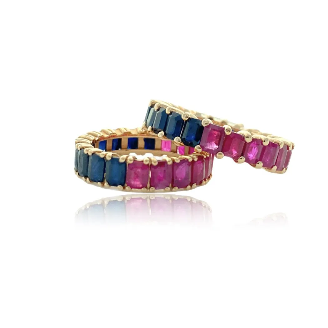 Half/Half Gemstone Eternity Band