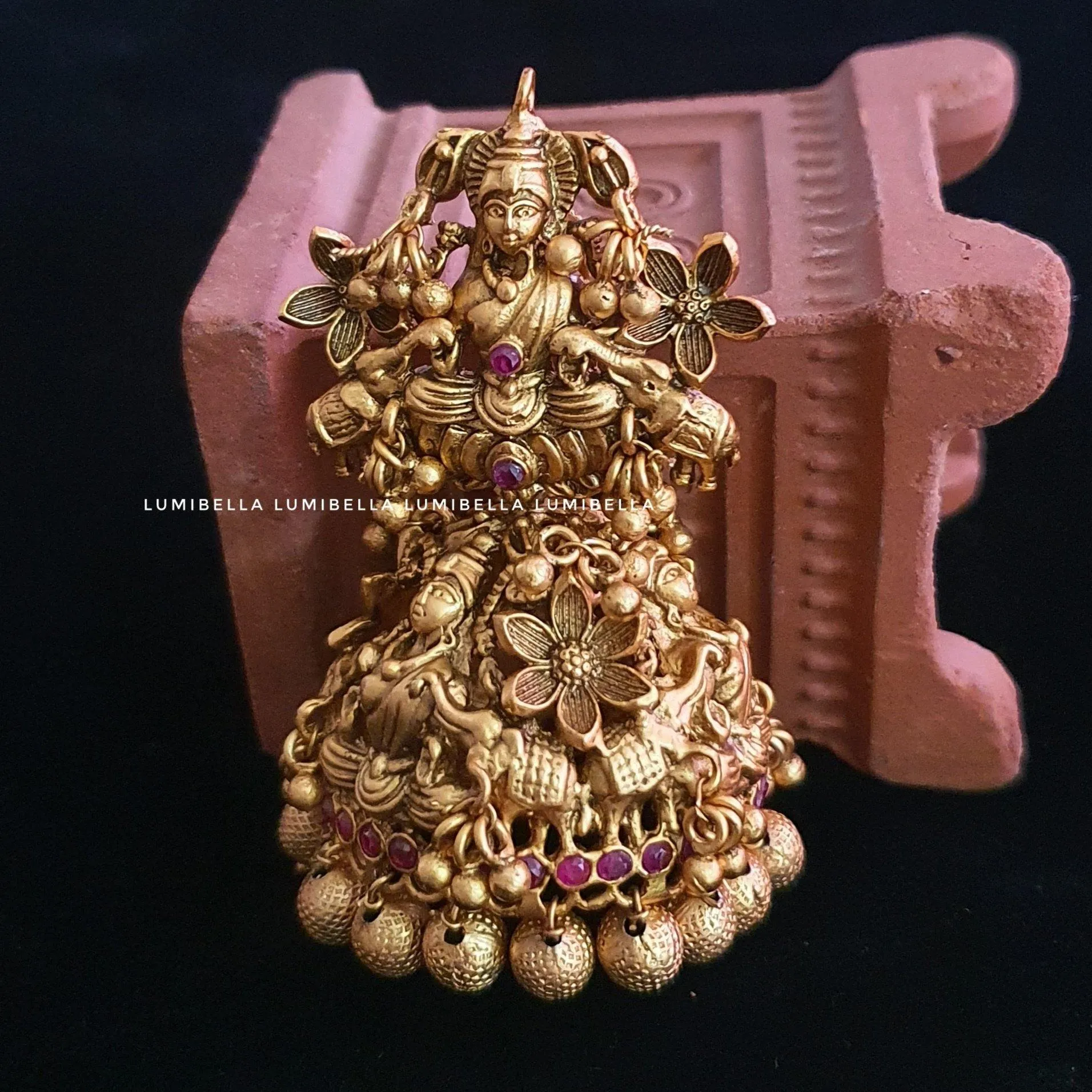 Heavy Temple Laxmi style Large Jhumka Earrings