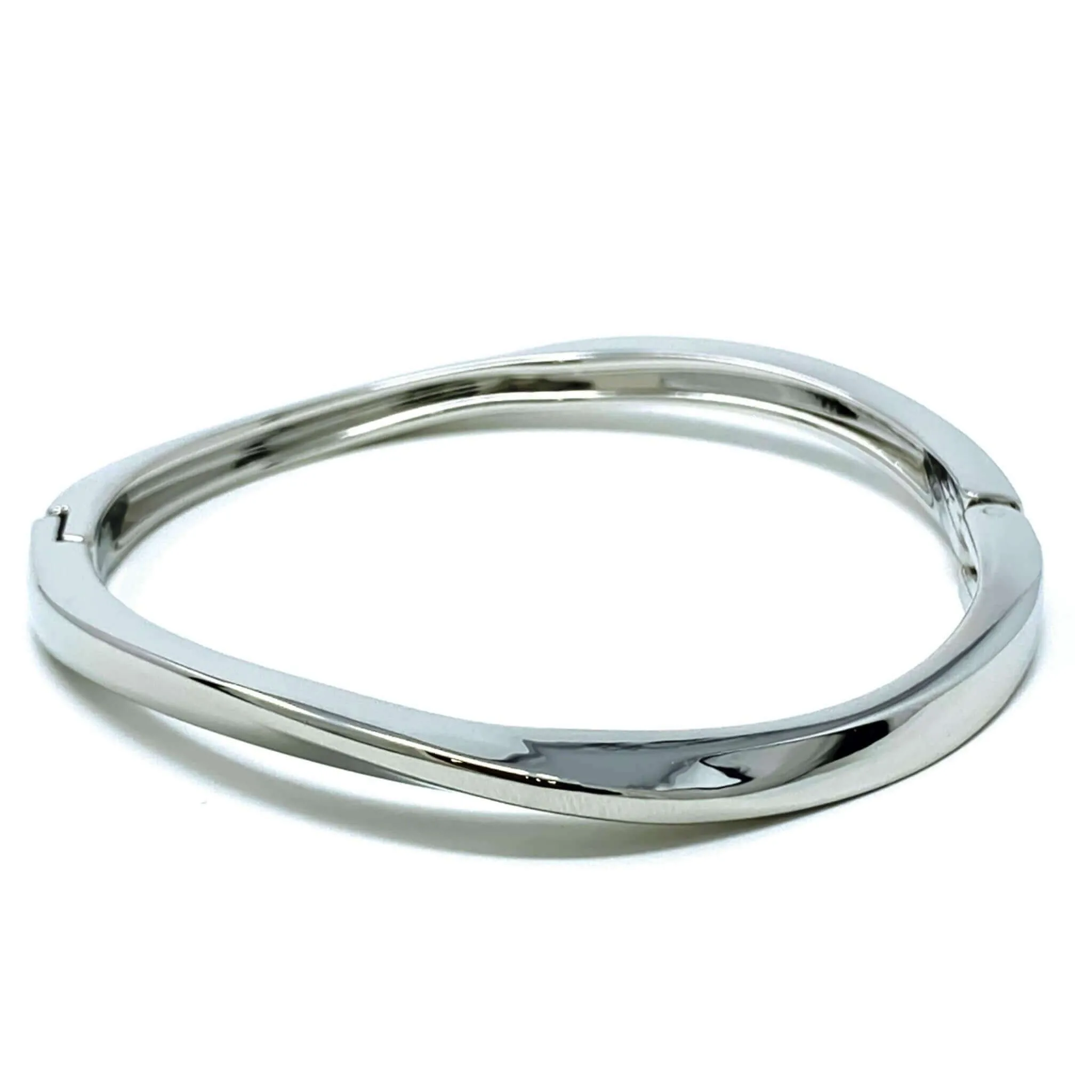 Hinged Silver Bangle Bracelet