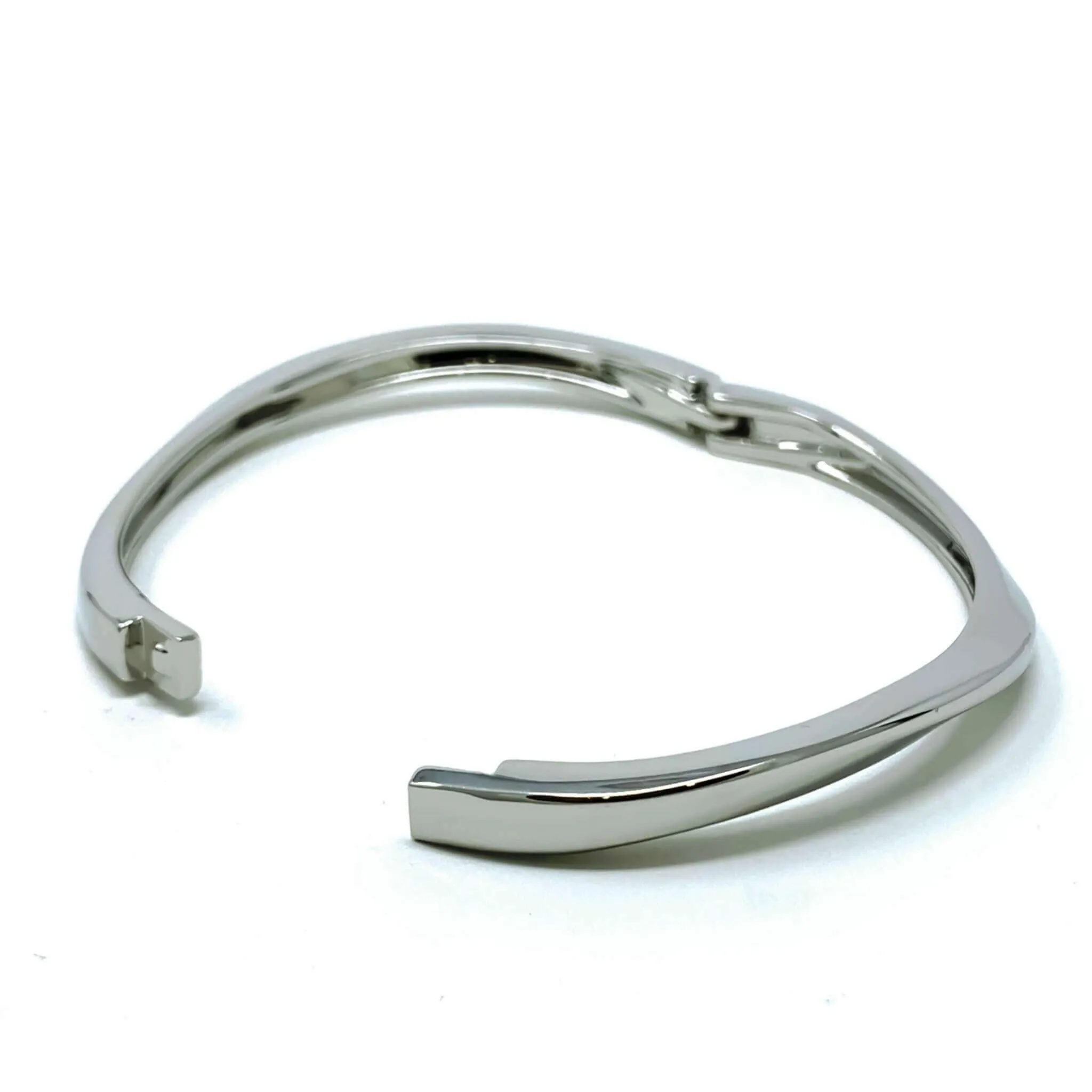 Hinged Silver Bangle Bracelet