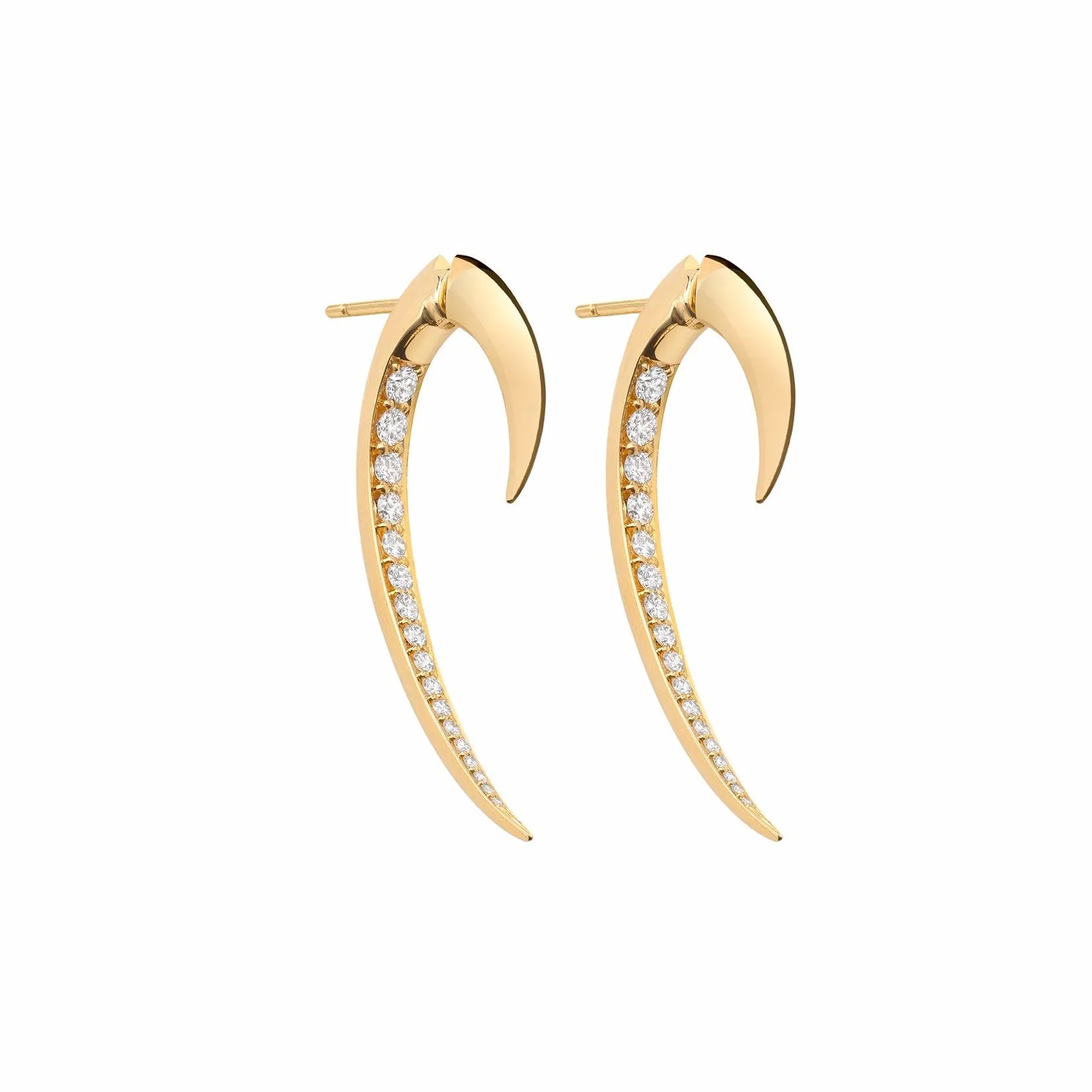 Hook Fine Earrings - 18ct Yellow Gold & Diamond