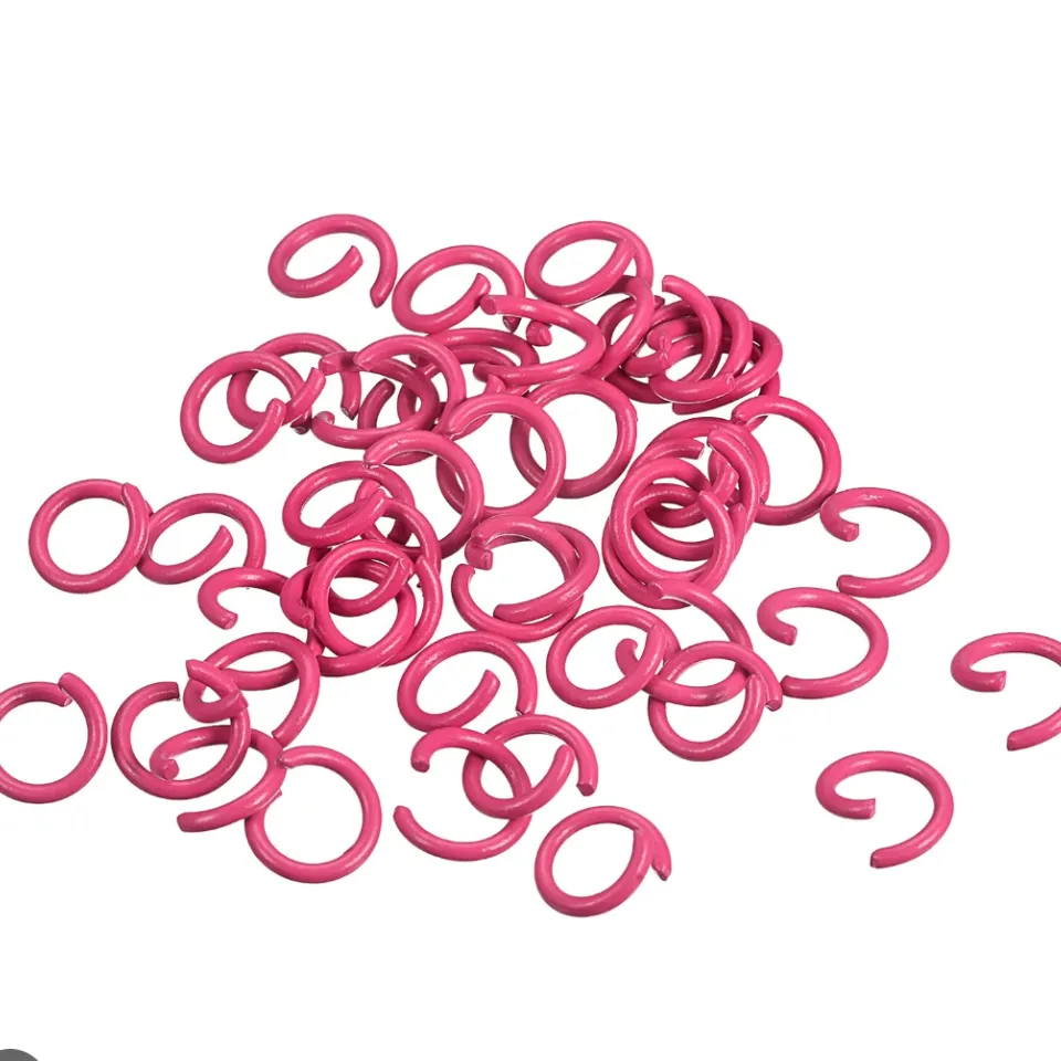 Hot Pink Colored Jump Rings (40g)