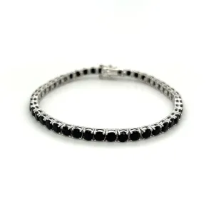 Ibiza Black CZ’s on Silver 4 Prong Tennis Bracelet