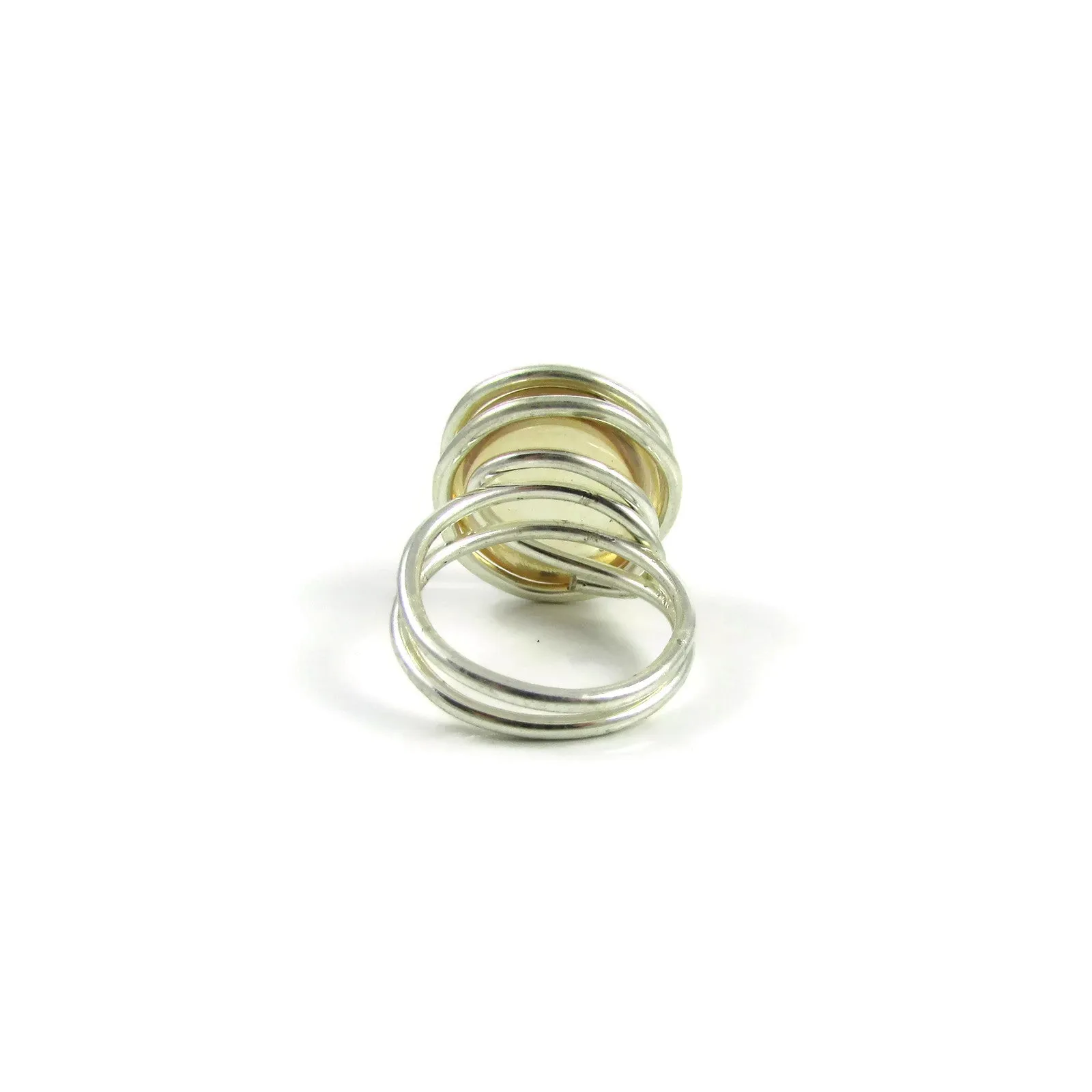 Infinity Glass Ring - Golden