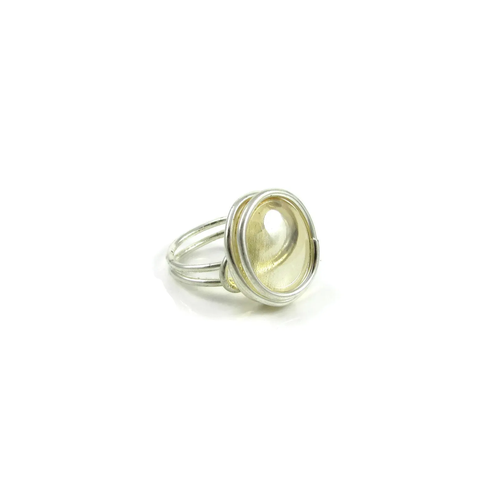 Infinity Glass Ring - Golden